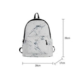 Marble Stone Print Backpack Rucksack School Shoulder Backpack