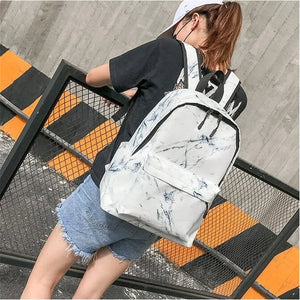 Teenager Backpack Boys Girls Marble Stone Print Backpack Rucksack