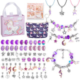 Rainbow Letter Bead Bracelet Set with Pendant and Bag