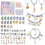 Rainbow Letter Bead Bracelet Set with Pendant and Bag