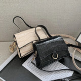 Crocodile Pattern Crossbody Bag for Women PU Leather Shoulder Handbag