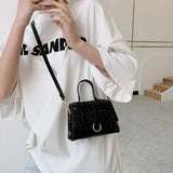 Crocodile Pattern Crossbody Bag for Women PU Leather Shoulder Handbag