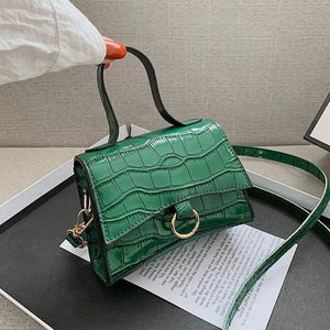 Crocodile Pattern Crossbody Bag for Women PU Leather Shoulder Handbag