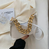 Textured Women Shoulder Bag Chain Decoration Ladies Handbags And Purses