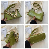 Textured Women Shoulder Bag Chain Decoration Ladies Handbags And Purses