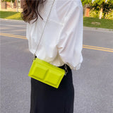 Textured Women's Bag Chocolate Chain Shoulder Bags PU Leather Buckle