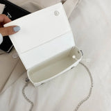 Textured Women's Bag Chocolate Chain Shoulder Bags PU Leather Buckle