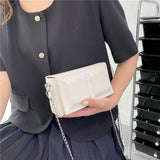 Textured Women's Bag Chocolate Chain Shoulder Bags PU Leather Buckle