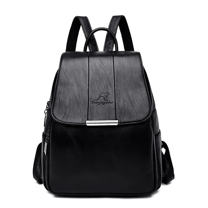 Women Backpacks Light Lady Large Capacity School Bag Leather Multifunction