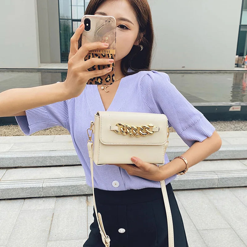 Thick Chain Crossbody Bag Women Shoulder Messenger Purse
