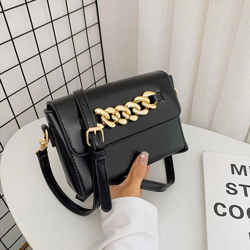Thick Chain Crossbody Bag Women Shoulder Messenger Purse
