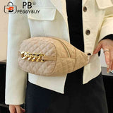 Thick Chain Fanny Pack Bum Bag Quilted Crossbody Bag