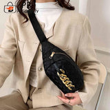 Thick Chain Fanny Pack Bum Bag Quilted Crossbody Bag