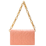 Geometric Embossed Chain Shoulder Bag Women Small Flap Purse Handbag