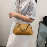 Thick Chains Women Shoulder Bags Clip Shell Handbags