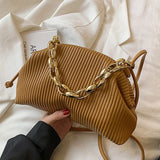 Thick Chains Women Shoulder Bags Clip Shell Handbags