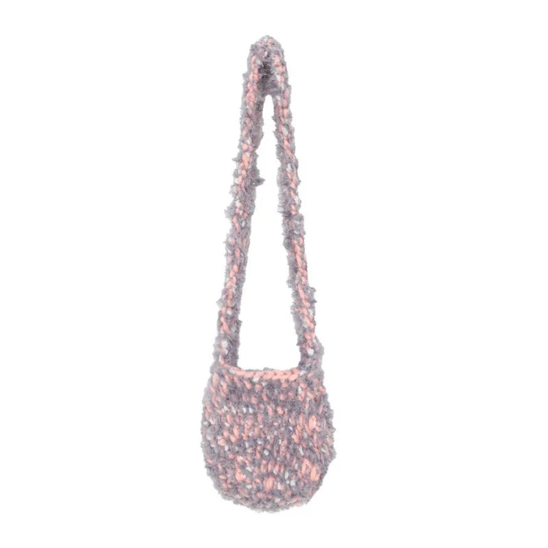 Thick Line Crochet Women Handbags Knitting Shoulder Bags Candy Woven Crossbody B