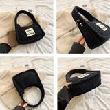 Striped Shoulder Bag Corduroy Tote Handbag Crossbody Spring Female Bag