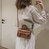 Women Crossbody Bag Vintage Style PU Leather Shoulder Handbag