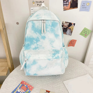 Tie Dye Nylon Women Backpack Anti-theft Female Backpacks