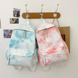 Tie Dye Women Backpack Large Capacity Nylon College School Bags Female Casual