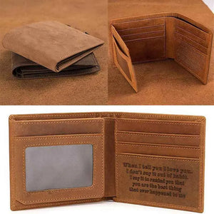 Engraved Leather Wallet for Son - Birthday Gift