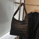 Cotton Quilted Top Handle Bag for Women Lightweight Daily Purse