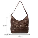 Large-capacity Cotton Padded Clutch Handbag Solid Shoulder Tote