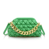 Quilted PU Leather Tote Bag with Chain Shoulder Strap