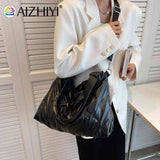 Cotton Padded Messenger Bag Quilted Crossbody Handbag Large Capacity Tote