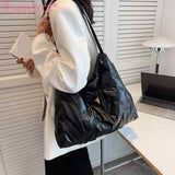 Cotton Padded Quilted Tote Bag Autumn Winter Crossbody Handbag