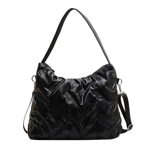 Cotton Padded Messenger Bag Quilted Crossbody Handbag Large Capacity Tote