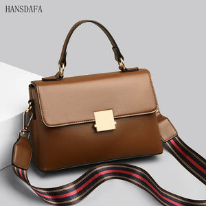 Soft Leather Women's Shoulder Bag Solid Color Messenger Handbag
