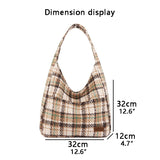 Women's Contrast Stripe Printing Tote Bag - Large Capacity Shoulder Handbag
