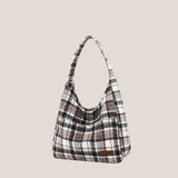 Women's Contrast Stripe Printing Tote Bag - Large Capacity Shoulder Handbag