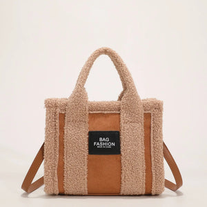 Plush Tote Bags for Women Handbags Casual Shoulder Crossbody Bags