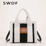 Plush Tote Bags for Women Handbags Casual Shoulder Crossbody Bags