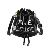 Vintage Drawstring Bucket Bag Women's Crossbody Shoulder Purse