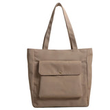 Canvas Tote Bag Women Large Capacity Shoulder Handbag Multiple Pockets