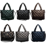 Women Tote Messenger Bag Autumn Winter Top-handle Large Capacity Padded Cotton