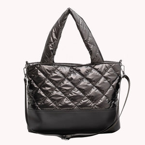 Women Tote Messenger Bag Autumn Winter Top-handle Large Capacity Padded Cotton