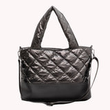 Women Tote Messenger Bag Autumn Winter Top-handle Large Capacity Padded Cotton