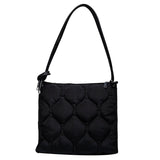 Quilted Cotton Shoulder Bag Trendy Winter Padded Satchel