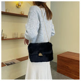 Fluffy Messenger Bag Female Plush Shoulder Bags Youth Ladies Handbag B179