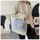 Fluffy Messenger Bag Female Plush Shoulder Bags Youth Ladies Handbag B179