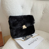 Fluffy Messenger Bag Female Plush Shoulder Bags Youth Ladies Handbag B179