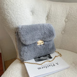 Fluffy Messenger Bag Female Plush Shoulder Bags Youth Ladies Handbag B179