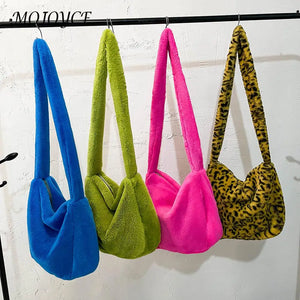 Large Capacity Lamb Shoulder Casual Plush Handbags for Students