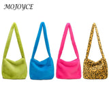 Large Capacity Lamb Shoulder Casual Plush Handbags for Students
