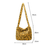 Large Capacity Lamb Shoulder Casual Plush Handbags for Students